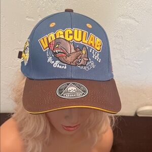 #1513** Unisex’s Blue Brown VOGCULAB Air Shark & Flying Tiger Hat Cap